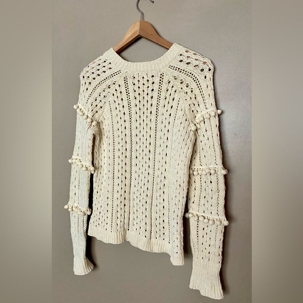 WILLOW & CLAY open-knit Crochet 
 sweater cottage chic soft delicate sz S EUC